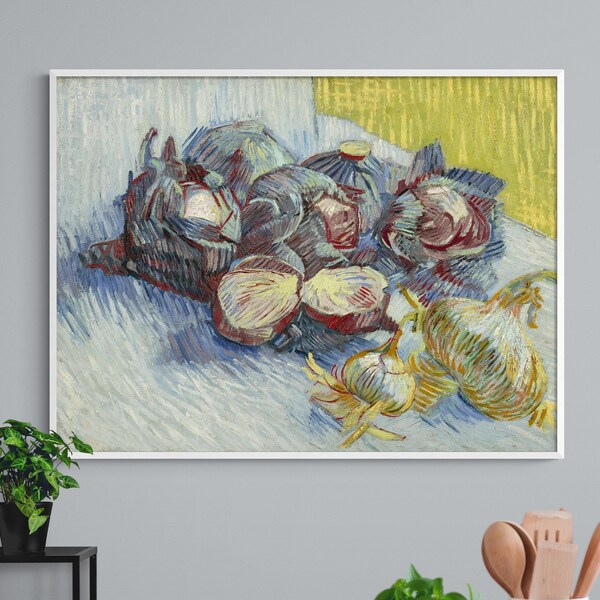 Red Cabbage and Onions Van Gogh Painting Print, Framed Van Gogh Oil Painting Print, Vincent Van Gogh Painting Prints, Framed Wall Art