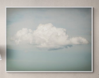 White Cloud Print, Framed Soft Cloud Painting, Cloudy Sky Wall Art, Cotton Candy Cloud Print, Cute Cloud Painting, Framed Wall Art