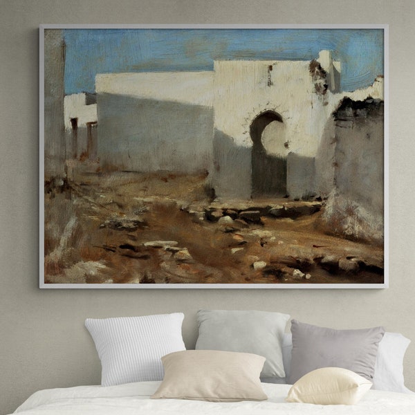 Moorish Buildings In Sunlight by John Singer Sargent, Framed Moorish Architecture Painting, John Singer Sargent Painting, Framed Wall Ar