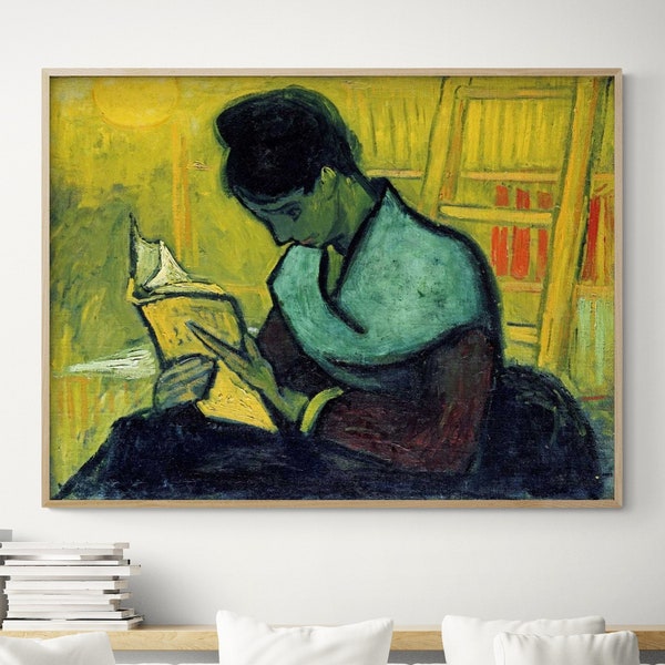 A Novel Reader by Vincent Van Gogh, Van Gogh Portrait Print, Female Wall Art, Antique Oil Painting Print,Classic Portrait Art,Woman Wall Art