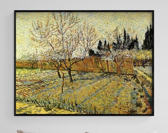Orchard Springtime by Vincent Van Gogh, White Tree Print, Orchard Tree Wall Art, Spring Wall Art, Nature Van Gogh Painting Print