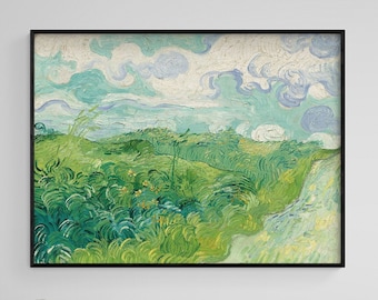 Green Wheat Fields by Vincent Van Gogh, Van Gogh Auvers Print, Auvers Oil Painting Print,Field Wall Art,Scenery Art Print,Landscape Wall Art