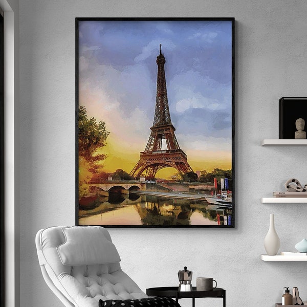 Printed Hessian Eiffel Tower Navy Blue 140cm main image 0
