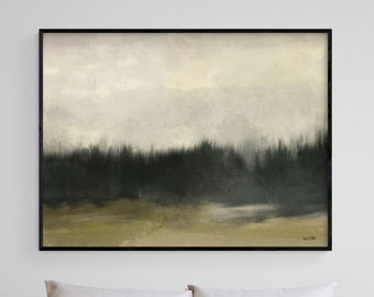 Golden Autumn by House Fenway, Abstract Fall Forest Poster Print, Rustic Tree Line Abstract Seasonal Home Remodel Wall Print
