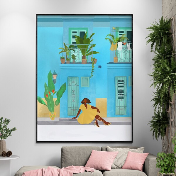 Proud to Be Latin American Miami Home Decor Idea, Girly Poster Cuban American Art Print, Vibrant Colors Latin American Wall Decor Idea