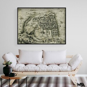 Antique Map of Jerusalem by Vintage Maps, Jerusalem City Map Print, Old Jerusalem Map Print, Holy Land Map, Biblical Regions Map Print