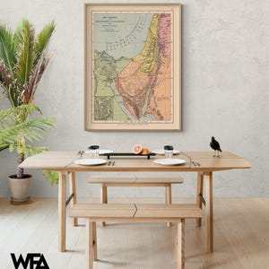 Kingdoms of Judah Israel Middle East - Case 1878, Antique Map Of Israel, Middle East Decor, Religious Poster Print, Biblical Wall Art
