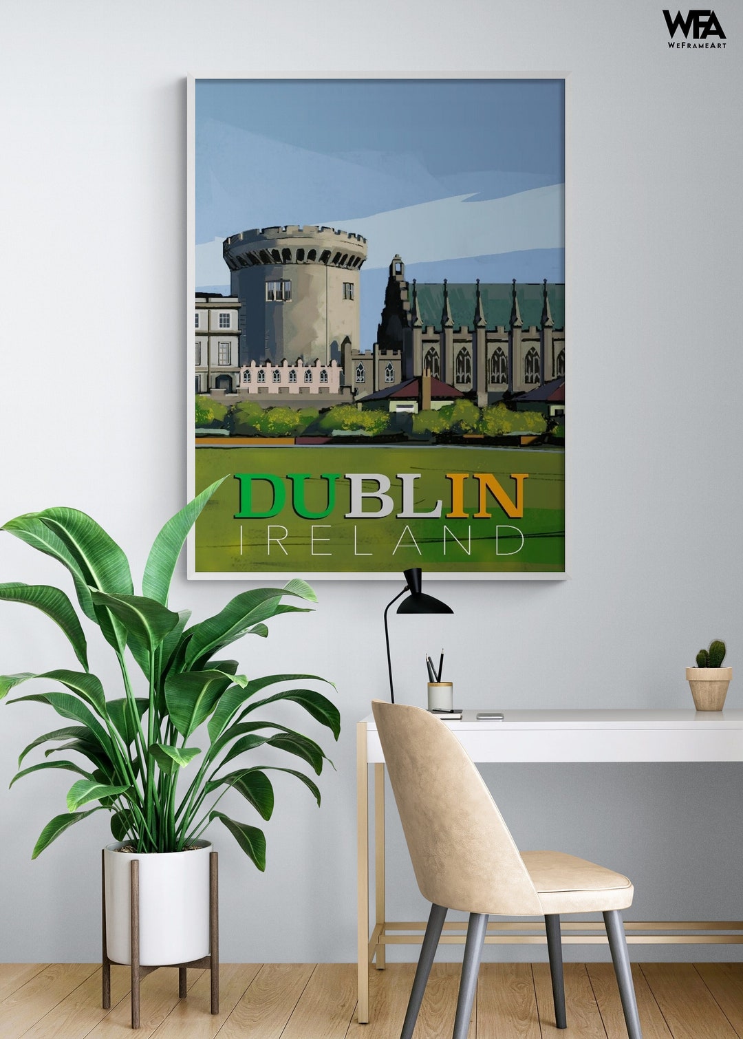 Irish Castle Poster Print, Dublin City View Wall Art, Dublin Artwork