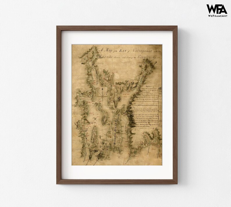 Narragansett Bay 1777 Antique Rhode Island Map Print image 7