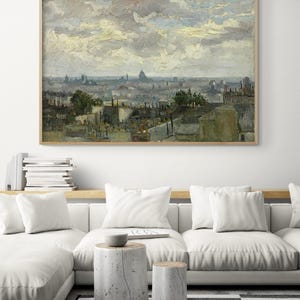 View of Paris by Vincent Van Gogh, Paris Oil Painting Print,French Famous Painting Print,Van Gogh French Art,Paris Art Print,Framed Wall Art