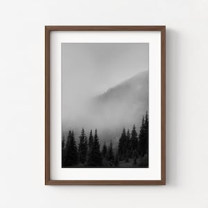 Smokey Mountains Print, Black and White Forest Photography, Framed Wall Art image 4