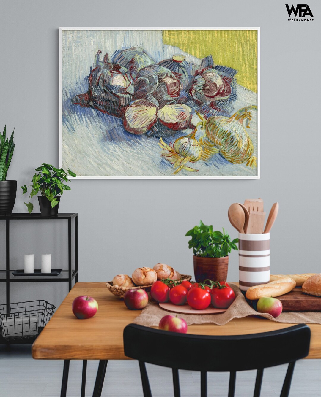 Red Cabbage and Onions Van Gogh Painting Print, Framed Van Gogh Oil
