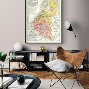 Europe Belgium Netherlands - Cortambert 1880, Antique Old Continent Map Poster Print, Netherlands Wall Decor, Map Of Europe Poster