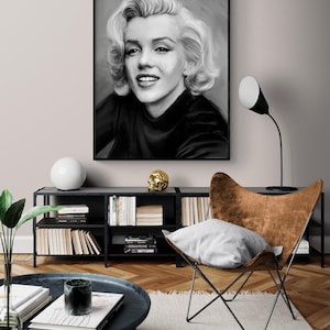 The Marilyn Monroe Portrait Print, Marilyn Monroe Style Teen Bedroom Remodel Idea, Theater Kid Wall Art, Hollywood Wall Art
