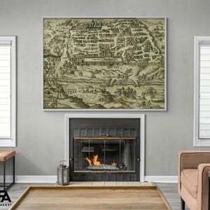 Antique Map of Jerusalem by Vintage Maps, Ancient Jerusalem Map, Old Map Print, Holy Land Art Print, Bible Map Art, Biblical Regions Map