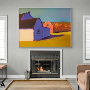 Bucolic Structure VII by Carol Young, Farm Lifestyle Art, Bucolic Scenes Painting Print, Countryside Wall Art, Modern Farmhouse Decor