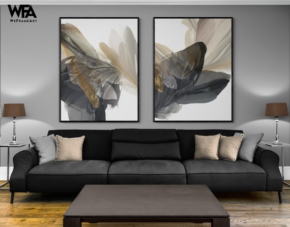 Extra Large Framed Wall Art Pictures for Living Room - Abstract Set of