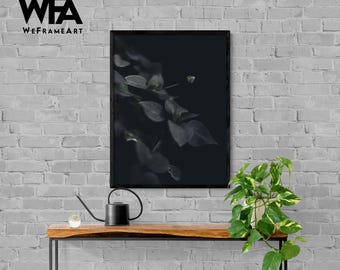 Dark Green Leaves Framed Photography Print, Nature Wall Art