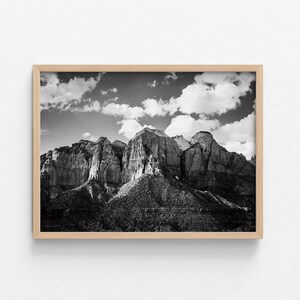 Zion National Park Photo, Black and White Canyon, Framed Wall Art image 6