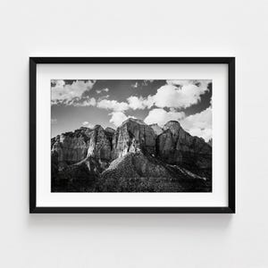 Zion National Park Photo, Black and White Canyon, Framed Wall Art image 4
