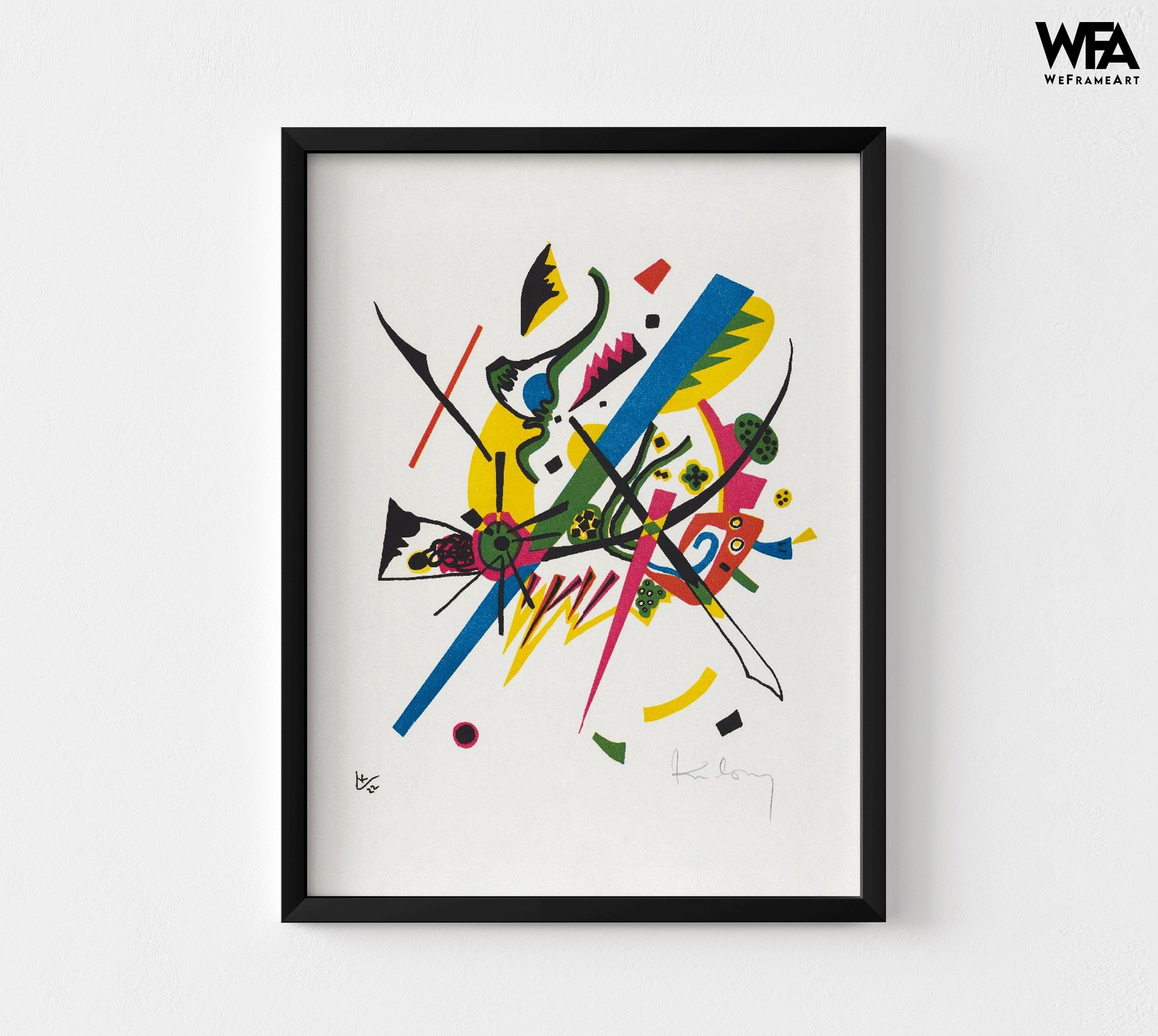 I Decor, Framed Wassily Art Worlds Framed Colorful Kandinski, Etsy Small Print, Kleine - by Abstract Art Print, Wall Welten Kandinsky Vasili
