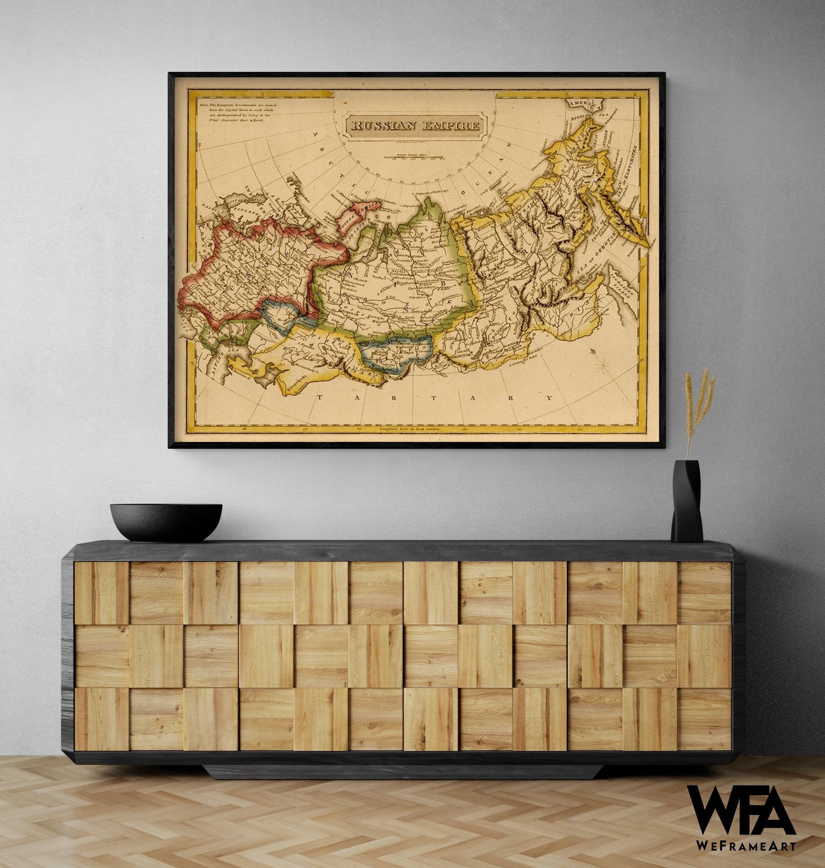 Russian Empire 1817, World History Classroom Decor, Russian Old Map Print, Historian Gift Idea, Russian Map Poster Print,Antique Russian Map