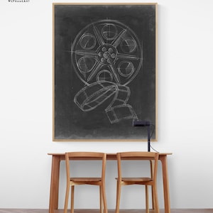 Home Cinema Decor, Home Theater Room Decor Idea, Retro Cinema Art Print, Movie Lover Housewarming Gift, Vintage Movie Home Theater Print,