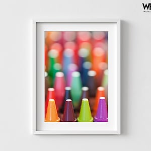 Rainbow Crayons Photography Print, Framed Art Materials Photography Wall Art, Large Wall Art, Framed Wall Art, Oversized Wall Art