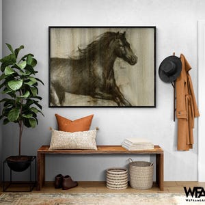 Dynamic Stallion I by Ethan Harper, Horse Artwork Print, Black Horse Poster Print, Cowboy Birthday Gift Idea, Stable Owner Decor