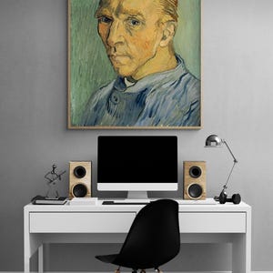 Self Portrait Without Beard by Vincent Van Gogh, Van Gogh Oil Painting Print, Van Gogh Portrait, Man Portrait Print, Famous Face Art