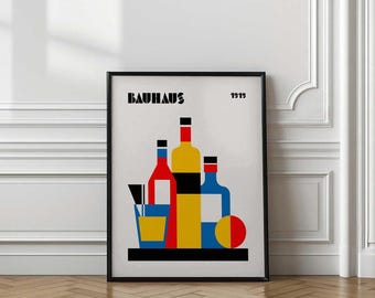 Bauhaus Wall Art Print, Geometric Still Life