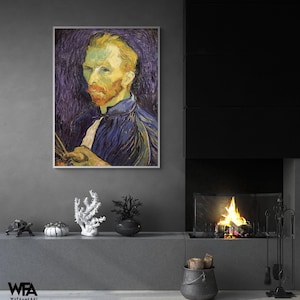 Self Portrait by Vincent Van Gogh, Painter Portrait Print, Famous Van Gogh Art, Van Gogh Portrait Print, Van Gogh Face Print,Framed Wall Art