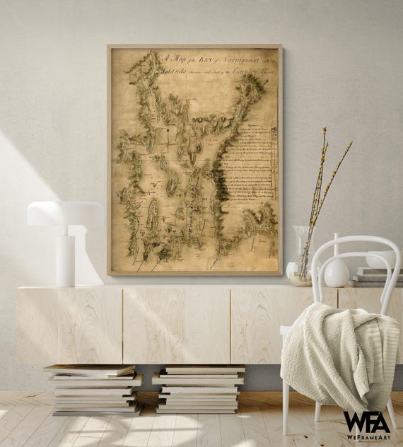 Narragansett Bay 1777 Antique Rhode Island Map Print