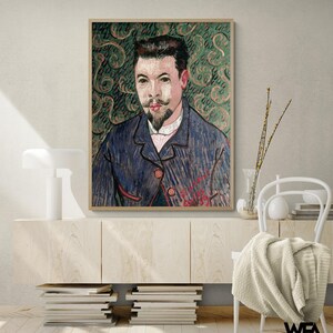 Portrait of Doctor Felix Rey by Vincent Van Gogh, Doctor Portrait Print, Van Gogh Portrait, Famous Van Gogh House Decor, Classic Wall Art