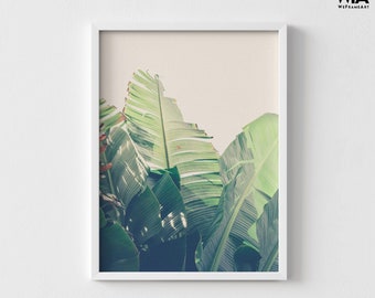 Banana Leaves Photography Print, Framed Tropical Plants Print, Botanical Photo Wall Art, Framed Wall Art, Oversized Wall Art, Large Wall Art