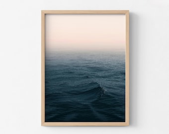 Framed Ocean Wave Photography Print, Calming Coastal Wall Art