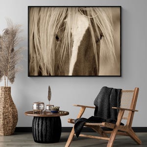 Large Blonde Horse Picture Cowgirl Bedroom Decor, Cowboy Themed Bar Wall Art, Farmhouse Style Home Decor Inspo, Equestrian Artwork