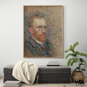 Self-portrait by Vincent Van Gogh, Famous Paintings Print, Van Gogh Portrait, Men Wall Art, Van Gogh Stye Art Print, Van Gogh Self Portrait