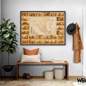 Ethnographic Map of Mexico, Ethnography History Poster, Mexican Map Print, Latin American People Poster Print, Spanish Classroom Decor