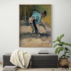 Man at Work  by Van Gogh, Working Man Print, Van Gogh Artwork, Famous Paintings Print, Van Gogh Style Art, Men Wall Art, Rustic Art Print