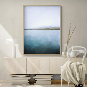 Impresión artística de paisaje abstracto en acuarela azul, de Kimberly Allen