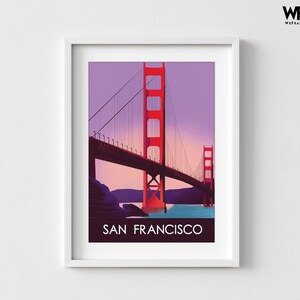 Framed San Francisco Poster Print, California Poster Art Print, California Wall Art, Travel Poster Art, Oversized Wall Art, Framed Wall Art