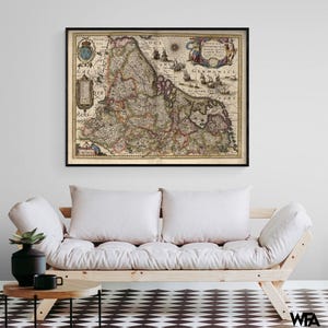 Map of Picardy France, Map Of France Poster Print, Picardy Poster, French Map Decor, Europe Wall Art, International Office Decor