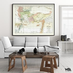 Greco Roman Empire Middle East - Cortambert 1880, Roman Empire Historical Library Decor, History Section Poster, Map Of Middle East