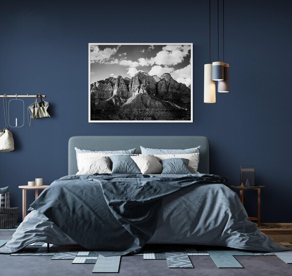 Zion National Park Photo, Black and White Canyon, Framed Wall Art