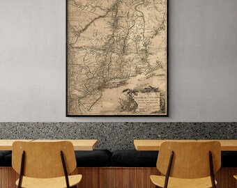 Colonial Map Print, 1777 Thirteen Colonies, US History Poster