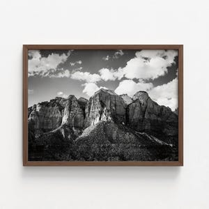 Zion National Park Photo, Black and White Canyon, Framed Wall Art image 8