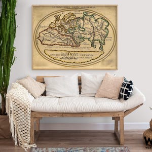 Antique World Map, History Class Decor, School Library Wall Art, Reading Area Wall Art, Geography Vintage Decor, Geography Teacher Gift