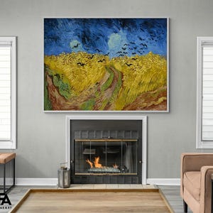 Van Gogh Wheatfield with Crows Print, Nature Wall Art
