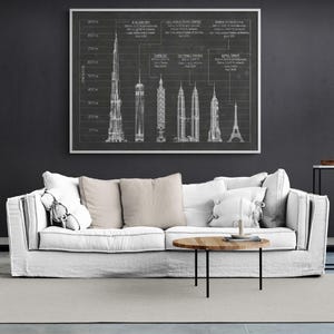 Engineering Office Decor, Construction Company Entryway Artwork, Architect Office Art, Architecture Gift Idea, Building Drawings Art